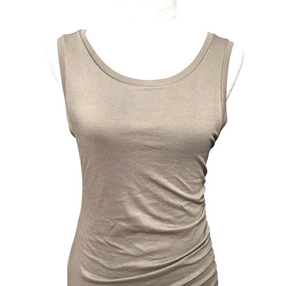 Treasure & Bond Bodycon Midi Dress Draped Knit Fabric Brown Heathered Small NWOT - Picture 2 of 8